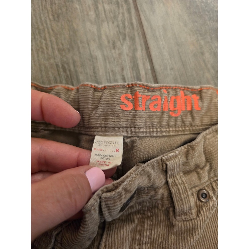 Crewcuts Boys Tan Corduroy Straight Leg Pants Adjustable Waist Khaki Size 8 - Picture 3 of 13